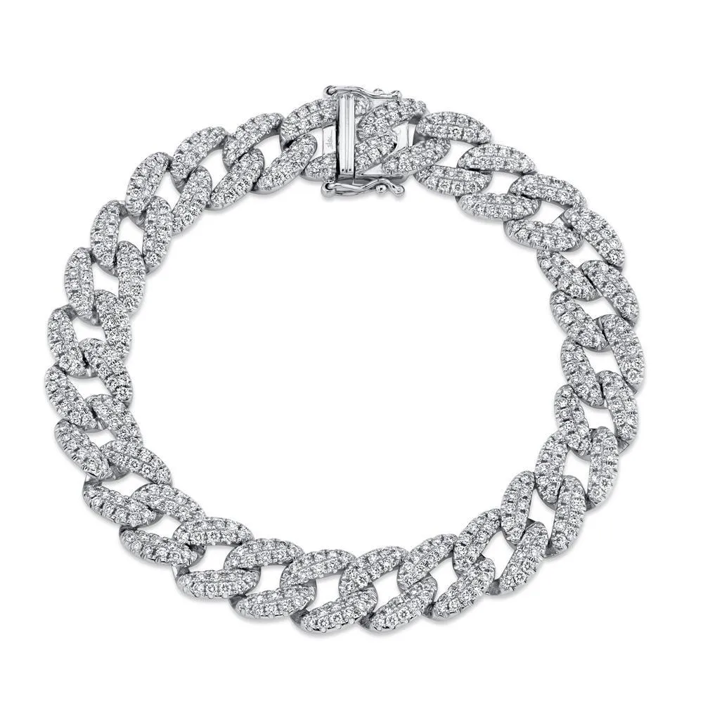 14K Multitoned Diamond Pave Link Bracelet