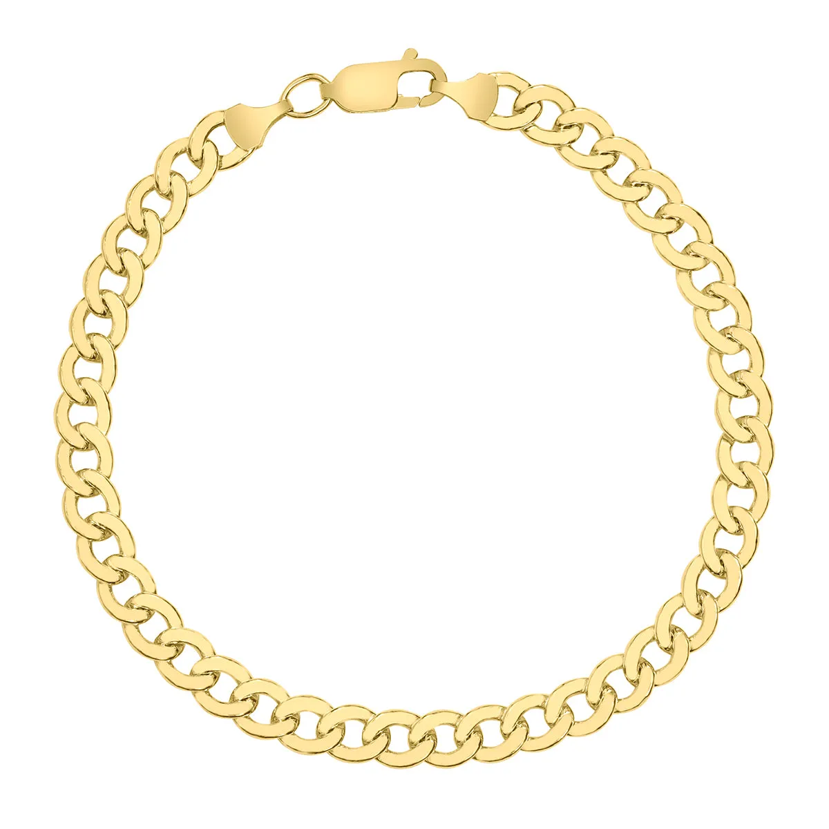 14K Yellow Gold Filled 5.8Mm Curb Link Bracelet With Lobster Clasp