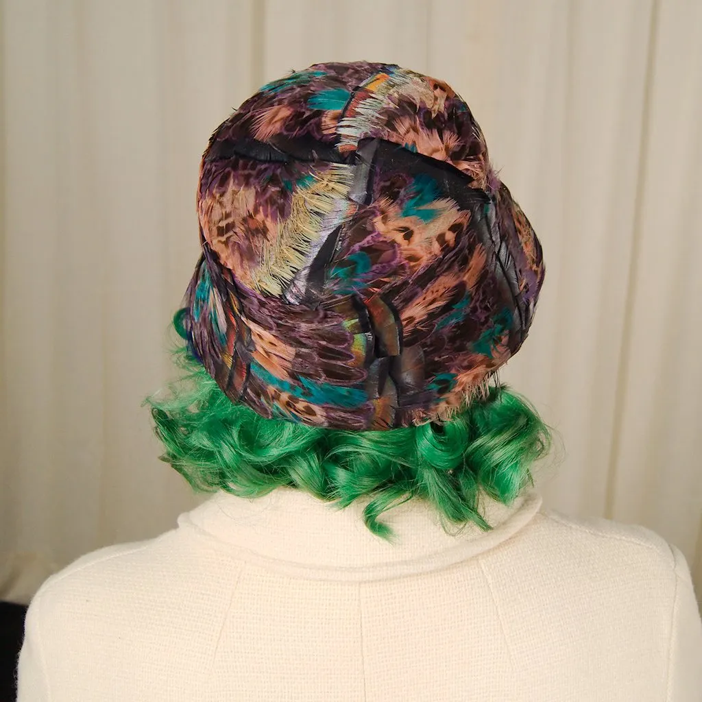 1960s Purple Feather Hat