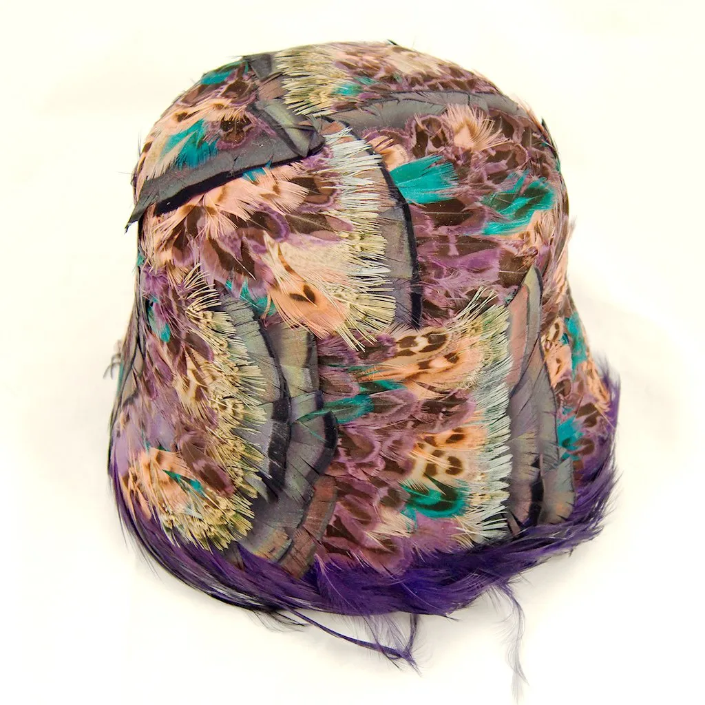 1960s Purple Feather Hat