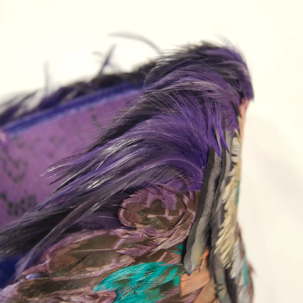 1960s Purple Feather Hat