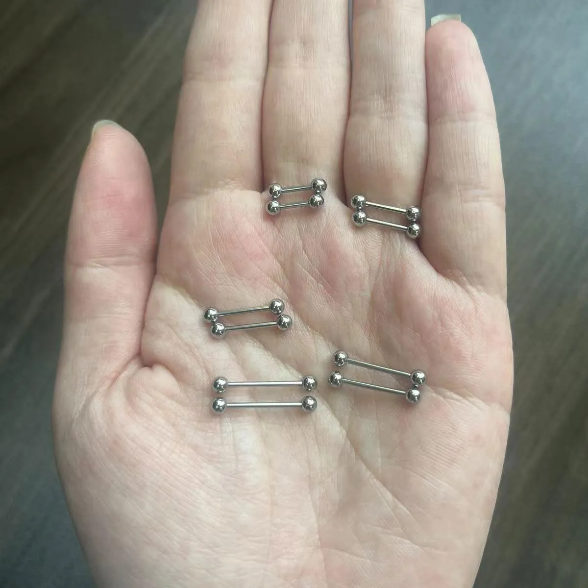 20G/18G/16G/14G/12G/10G Medical Implant Steel Nipple Tongue Piercing Barbell,Industrial Tongue Cheek Dimple Bars