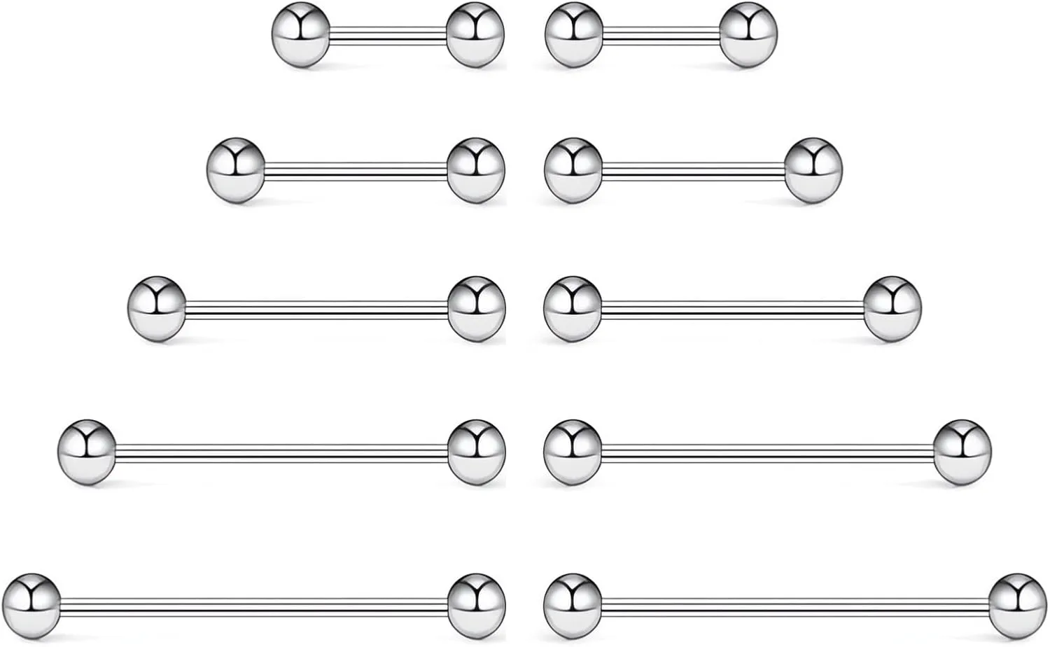 20G/18G/16G/14G/12G/10G Medical Implant Steel Nipple Tongue Piercing Barbell,Industrial Tongue Cheek Dimple Bars