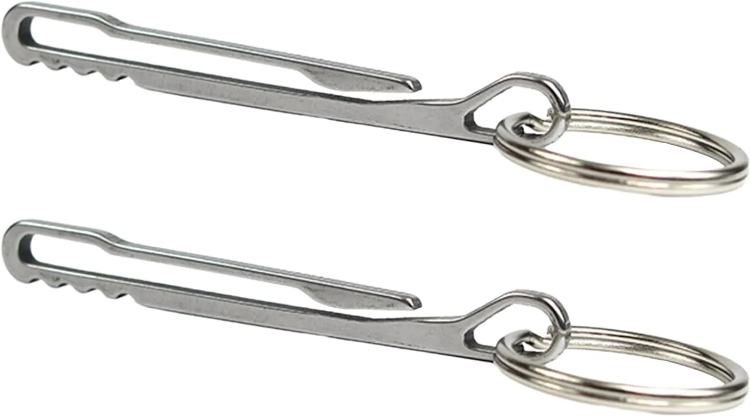 2pcs Stainless Steel Keychain Pocket Clip Home Camping Key Rings Clasps Hanging Buckle Key Rings Holder for Men Women Stainless Steel