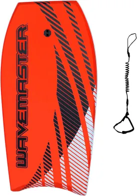 44 inch Body Board Ultimate Wavemaster Pro Bodyboard, Super EPS Core with Pro Quality Wrist Leash