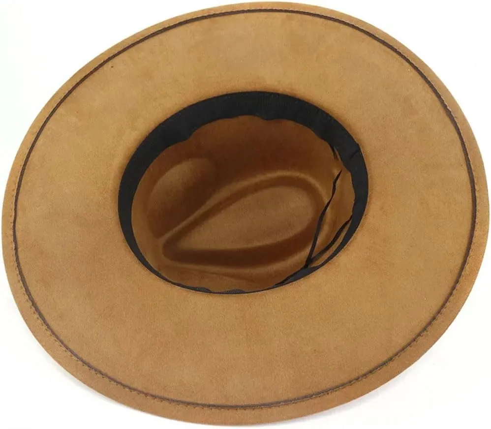 9.5CM Wide Brim Jazz Fedora Hats Men Suede Elegant Party Wedding Fedora Hat