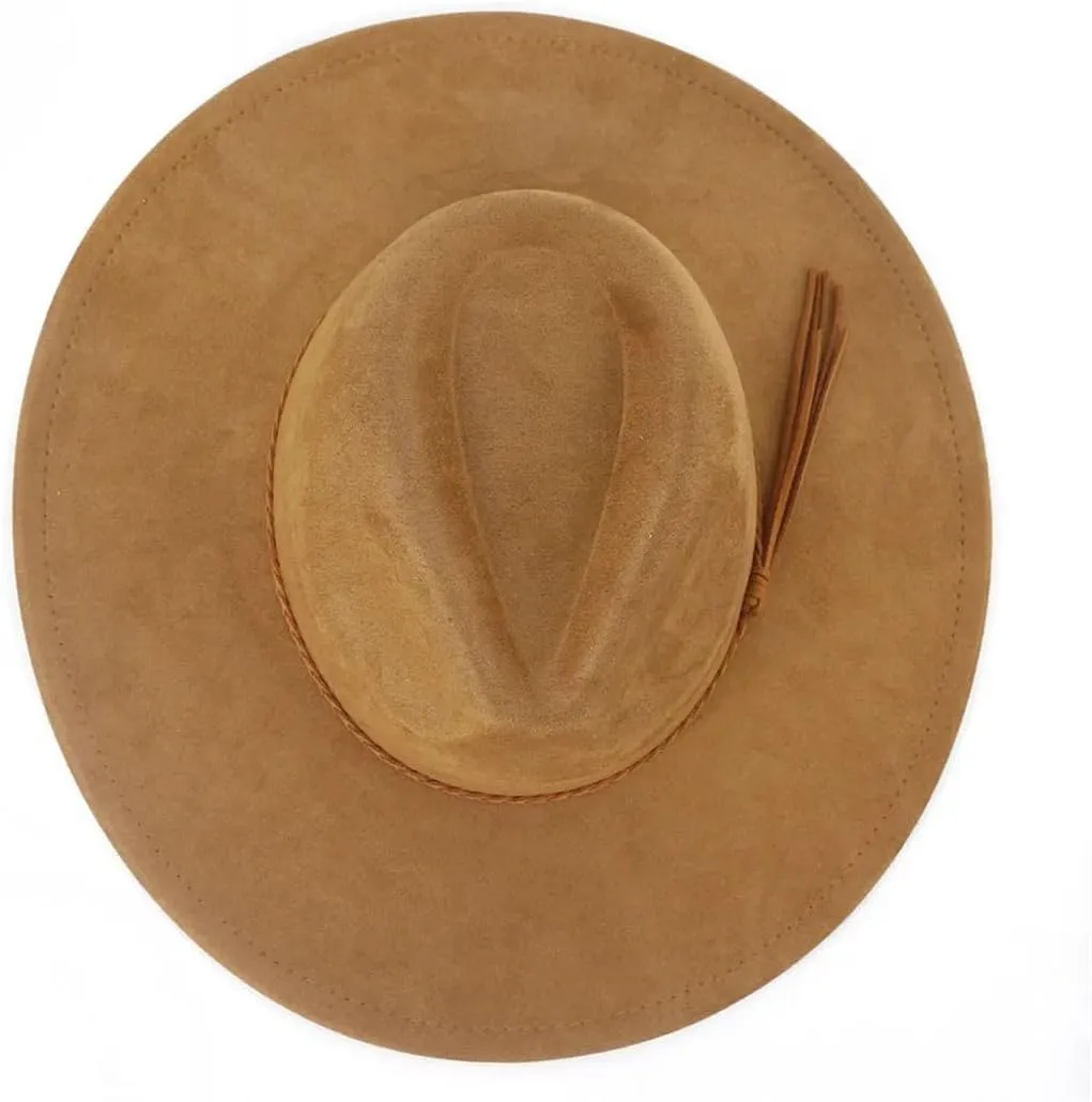 9.5CM Wide Brim Jazz Fedora Hats Men Suede Elegant Party Wedding Fedora Hat
