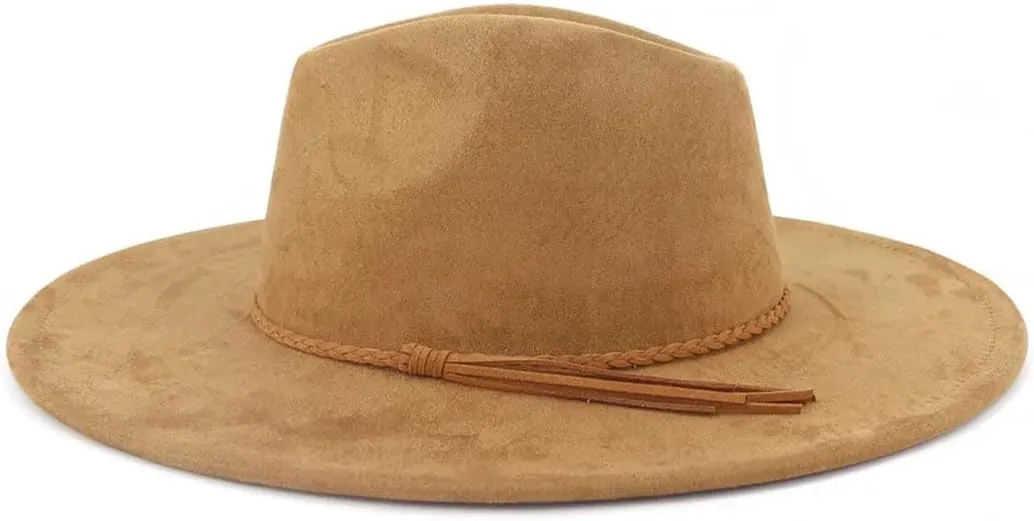 9.5CM Wide Brim Jazz Fedora Hats Men Suede Elegant Party Wedding Fedora Hat