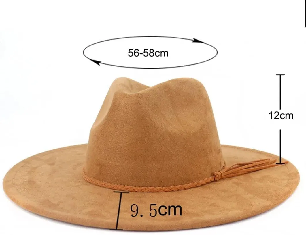 9.5CM Wide Brim Jazz Fedora Hats Men Suede Elegant Party Wedding Fedora Hat