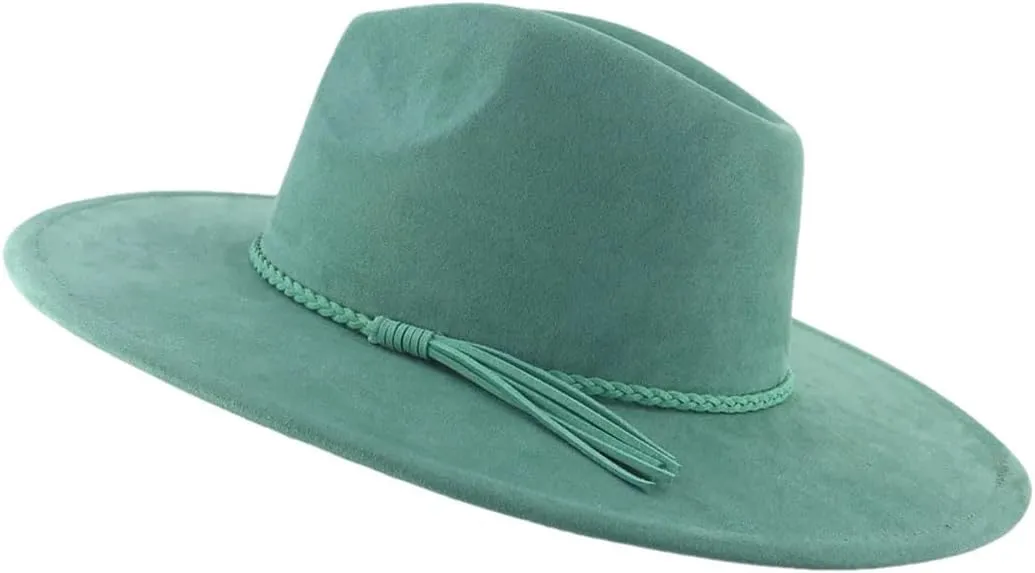 9.5CM Wide Brim Jazz Fedora Hats Men Suede Elegant Party Wedding Fedora Hat