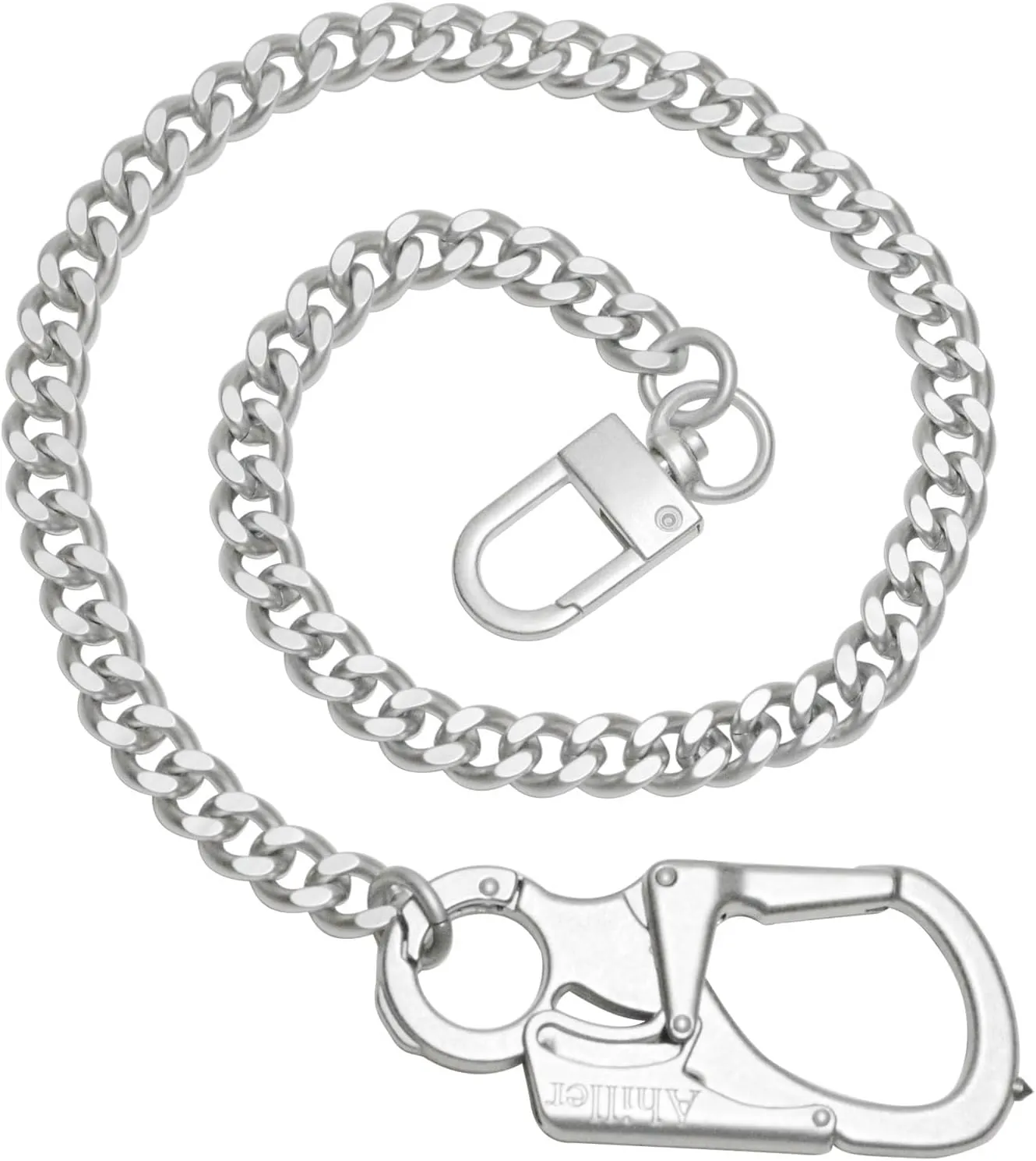Ahiller Wallet Chain for Men, Lockable Carabiner with Tungsten Steel Taper, Heavy Duty Chain for Key Pocket Belt