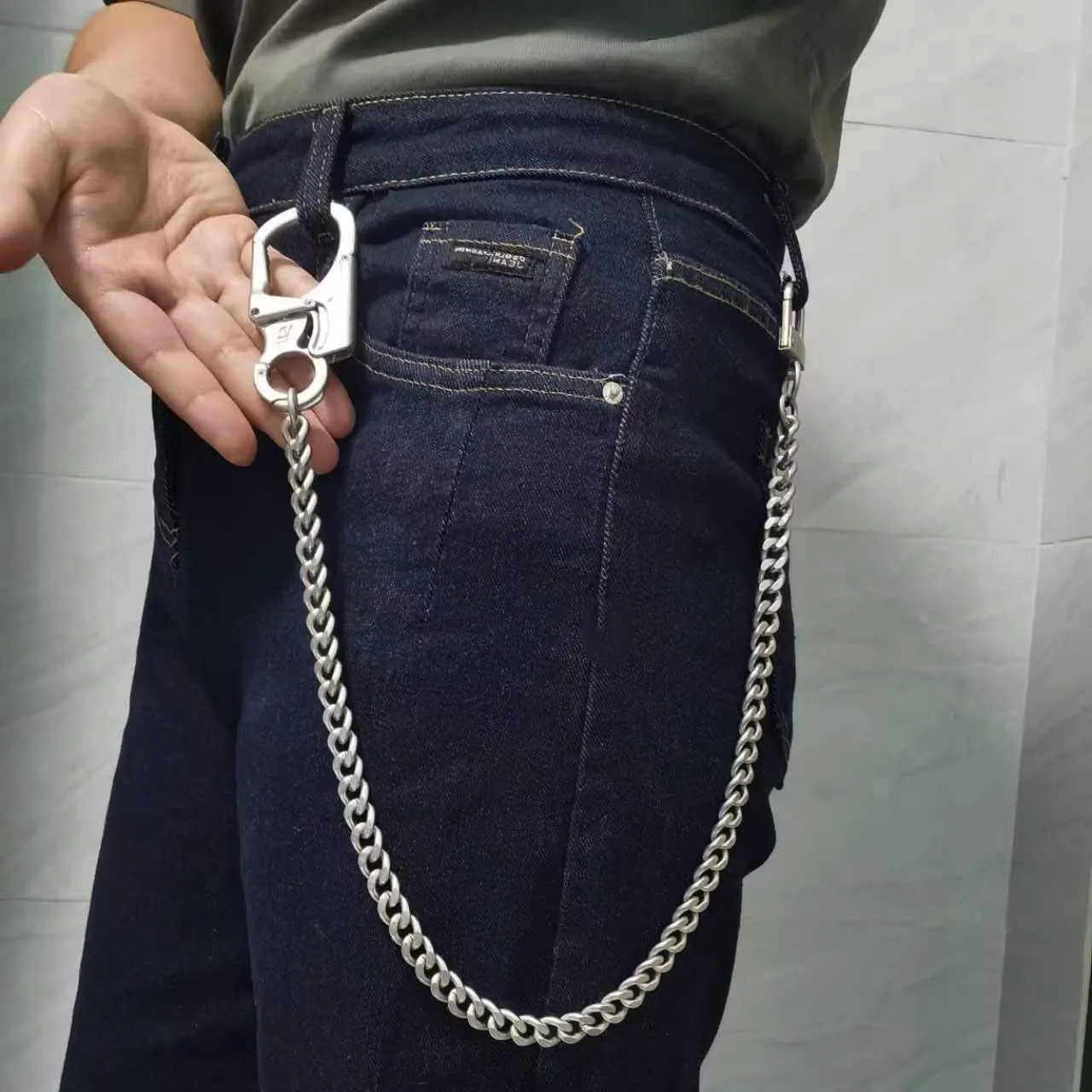 Ahiller Wallet Chain for Men, Lockable Carabiner with Tungsten Steel Taper, Heavy Duty Chain for Key Pocket Belt