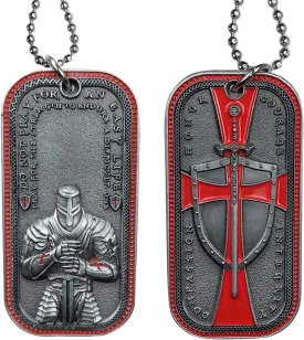 BHealthLife Knights Templar Necklace for Men Christian Dog Tag Pendant Religious Templar Coin Red Cross Christian Gifts for Men Dad Son Brother Boyfriend