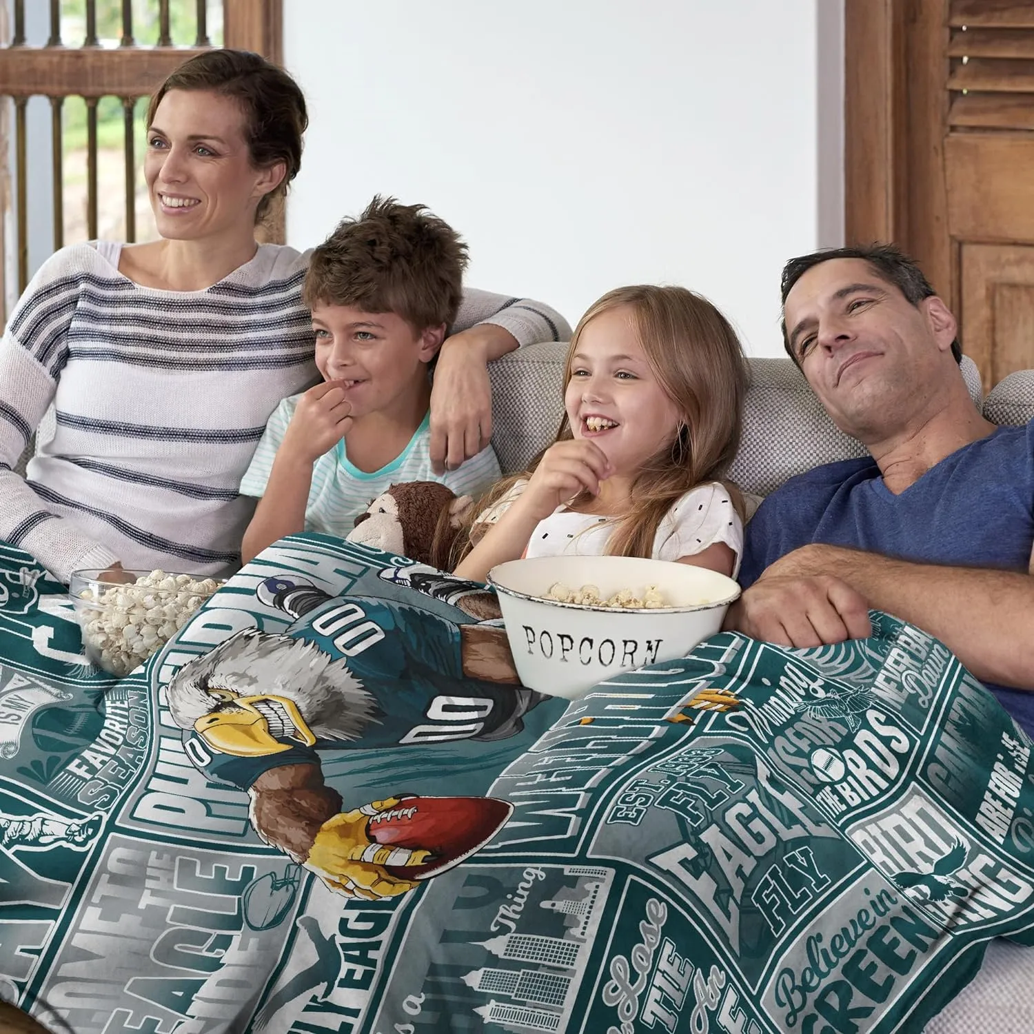 Blanket Football Fan Gifts for Men Women Football Style Throw Blanket Flannel Super Cozy Soft Living Room 80"x60".