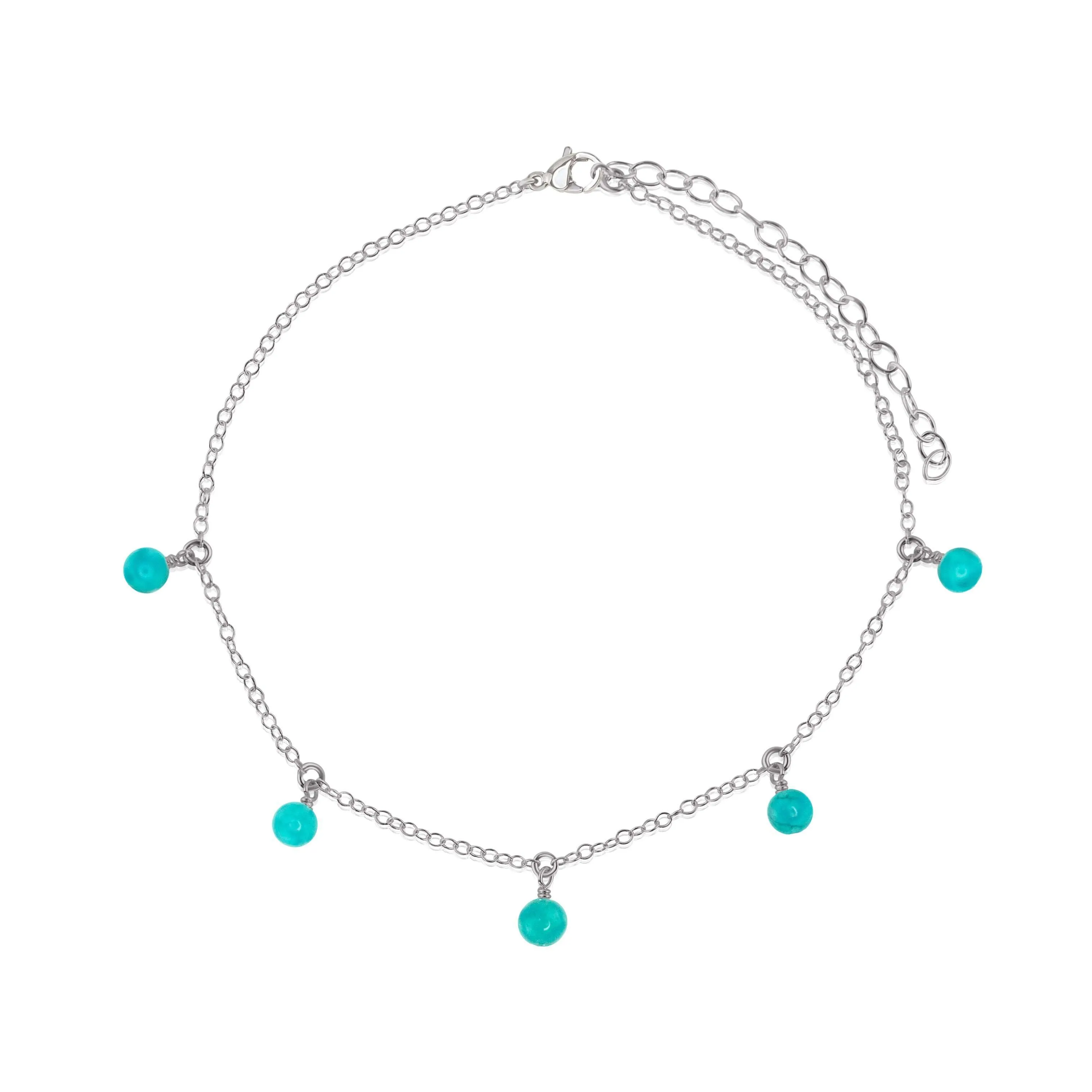 Boho Turquoise Bead Drop Anklet
