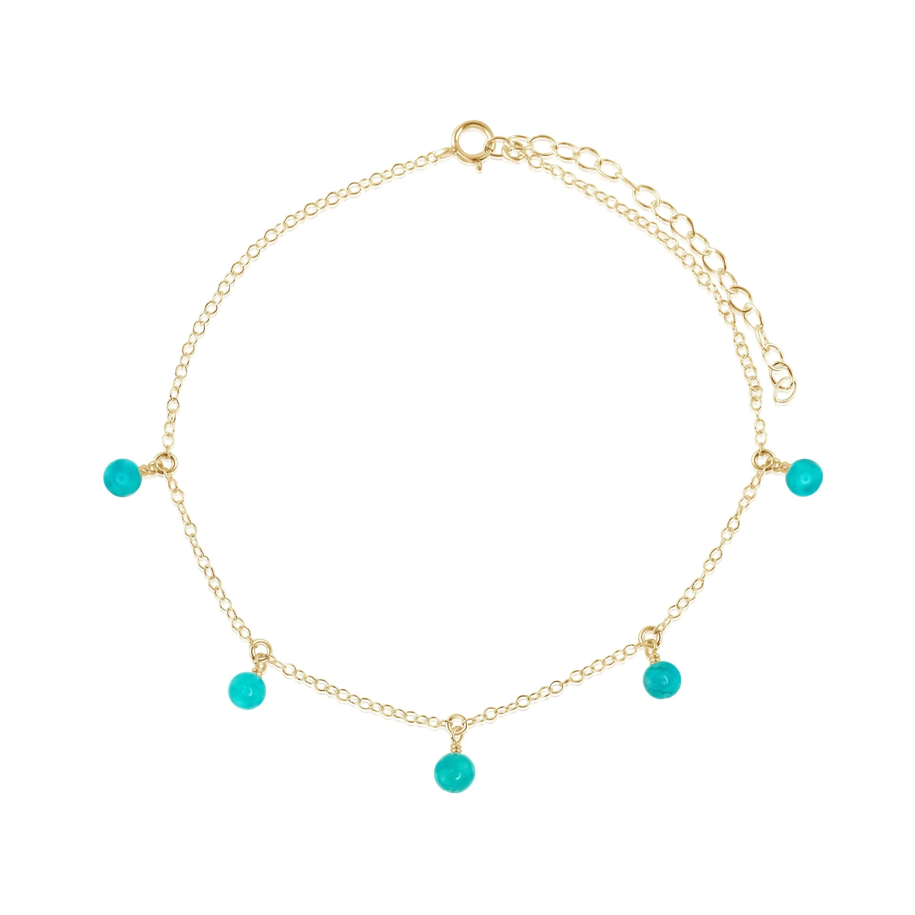 Boho Turquoise Bead Drop Anklet