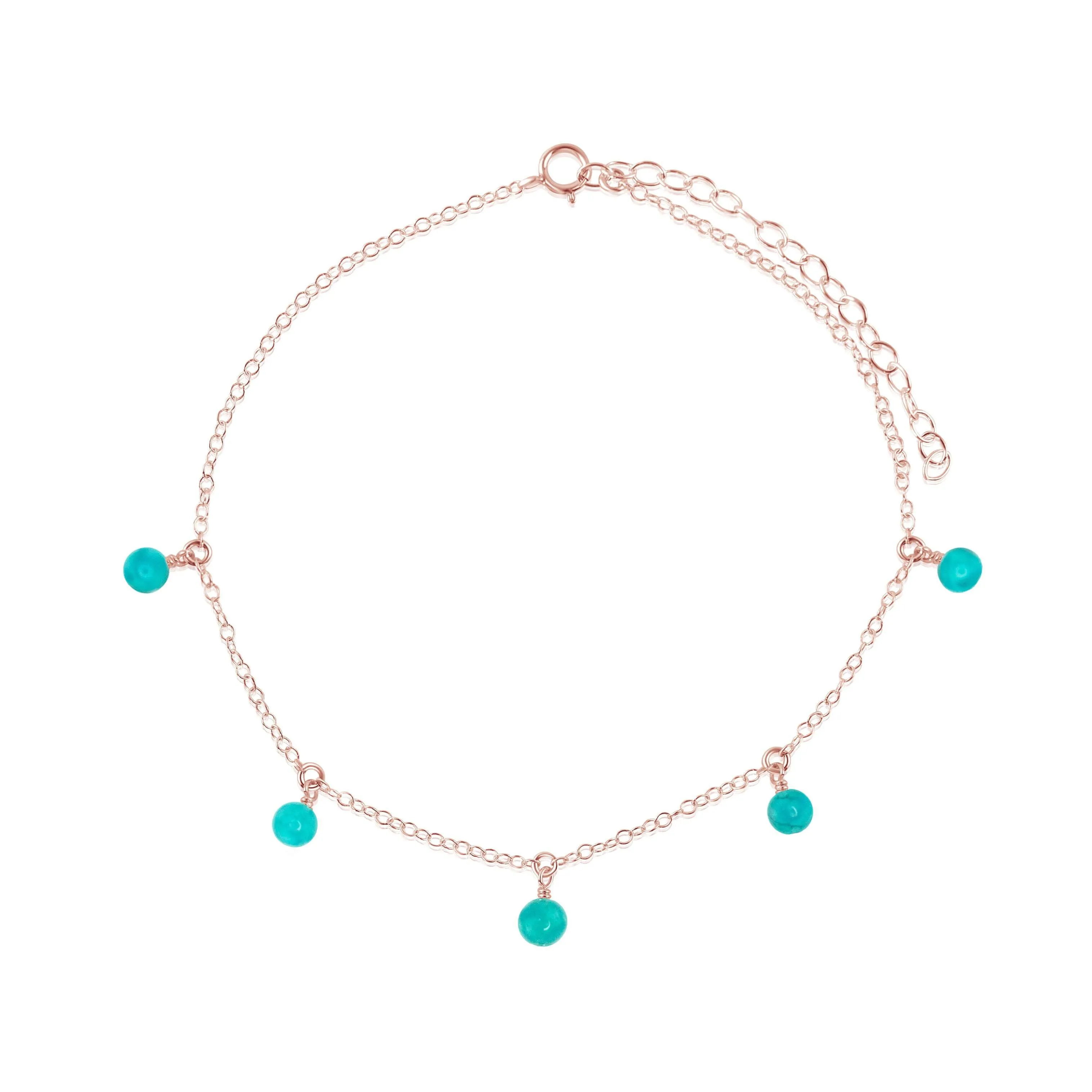 Boho Turquoise Bead Drop Anklet