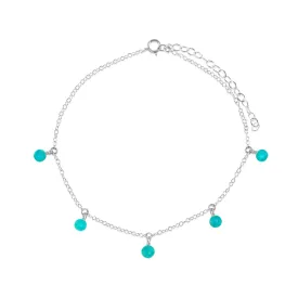 Boho Turquoise Bead Drop Anklet