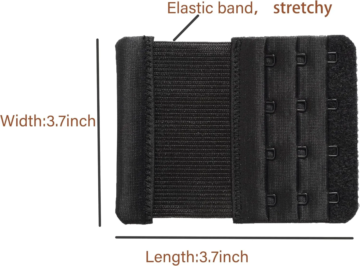Bra Extenders 4 Hook Elastic Stretchy Bra Extensions Strap Comfortable 3pcs-Pack