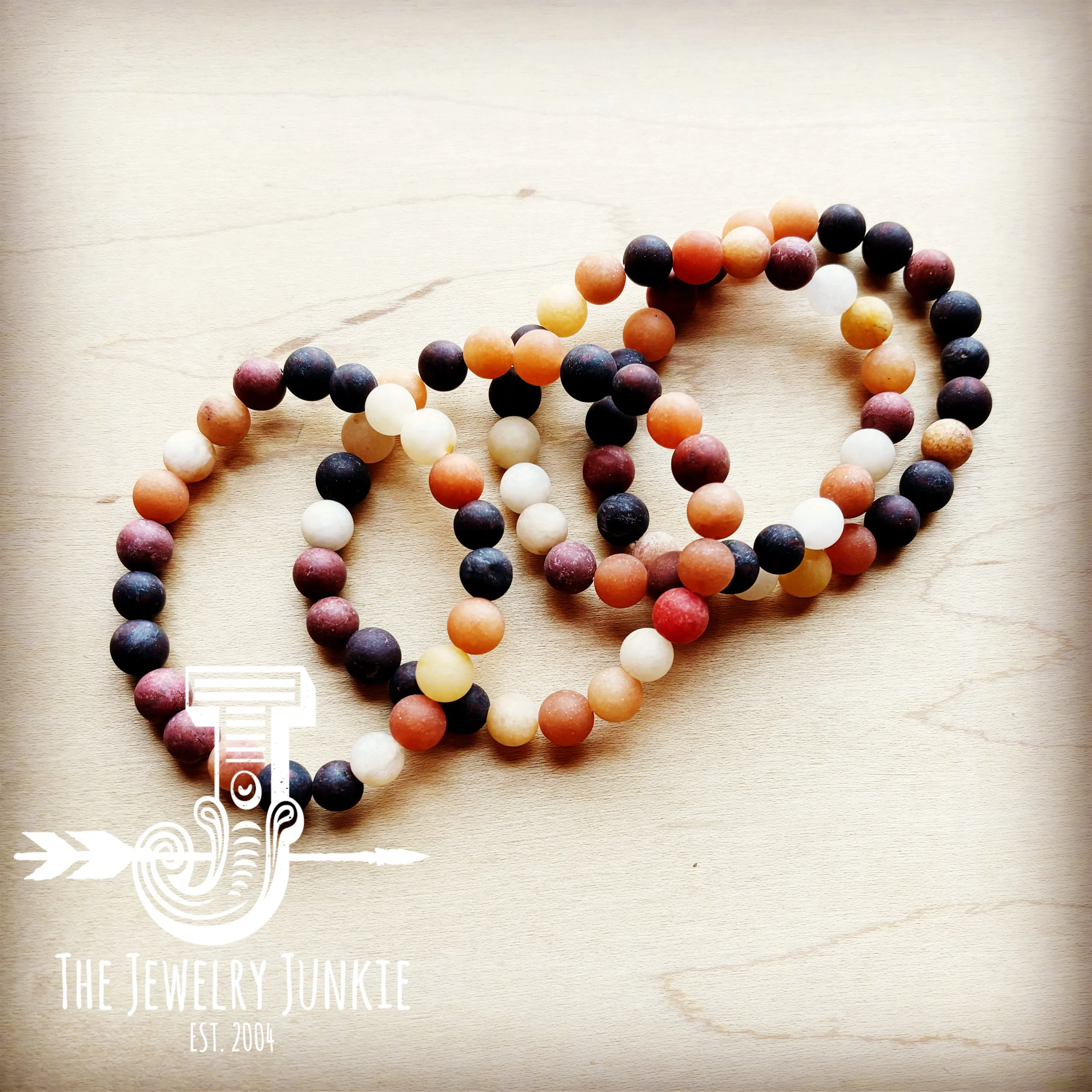 **Bracelet Bar-Frosted Picasso Jasper Stretch Bracelet 806h