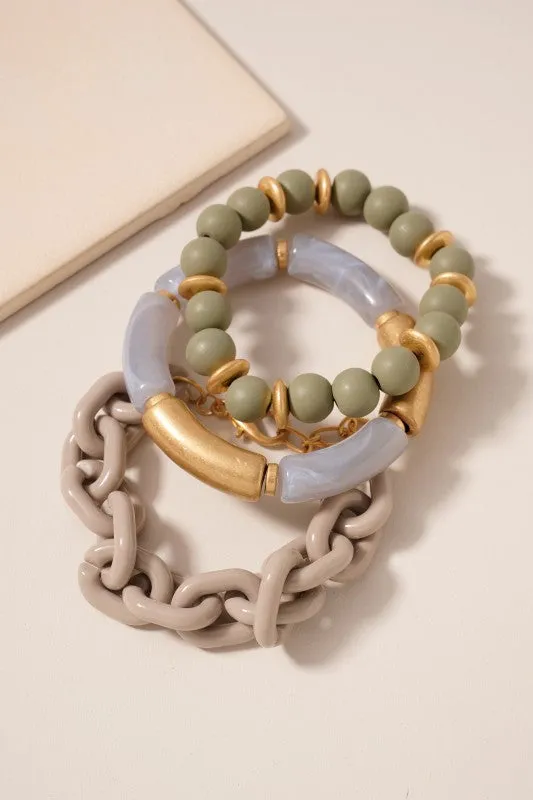 Chain Link Bracelet Set