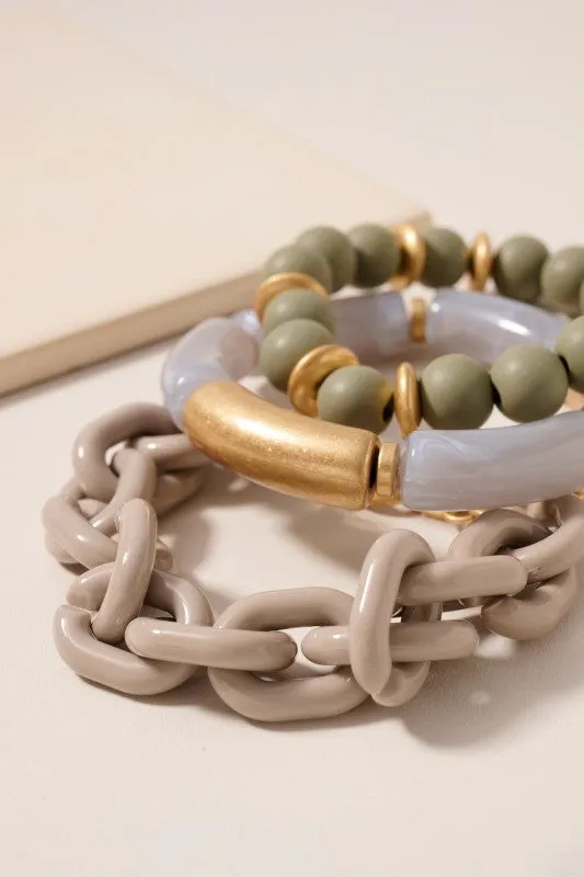 Chain Link Bracelet Set