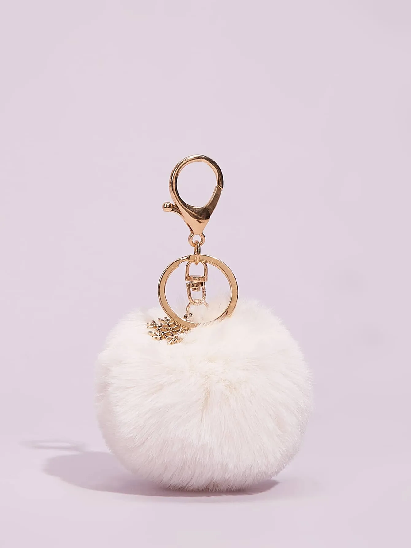 Christmas Snowflake & Pom Pom Decor Bag Charm