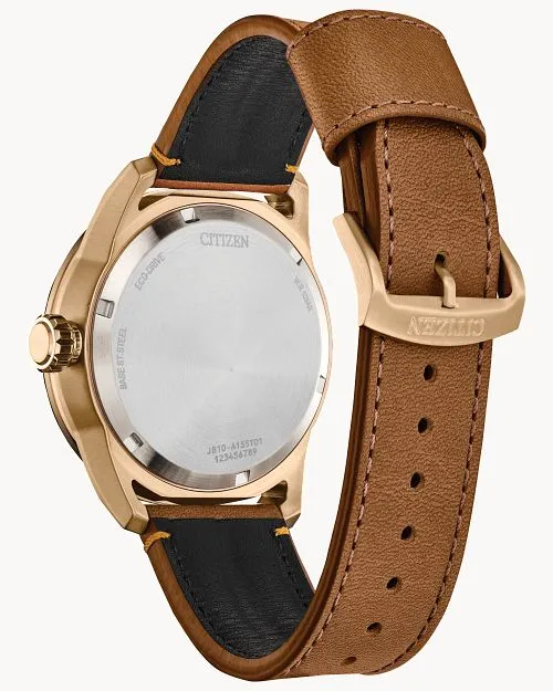 Citizen Avion Black Dial Leather Strap Watch AW1733-09E