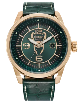 Citizen Loki Green Dial Leather Strap Watch AW1363-06W
