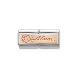 Composable Classic Double Link 430710/18 Rose Gold Mum with Flower