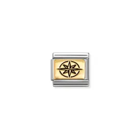 Composable Classic Link 030166/63 Windrose In 18K Gold With Black Enamel