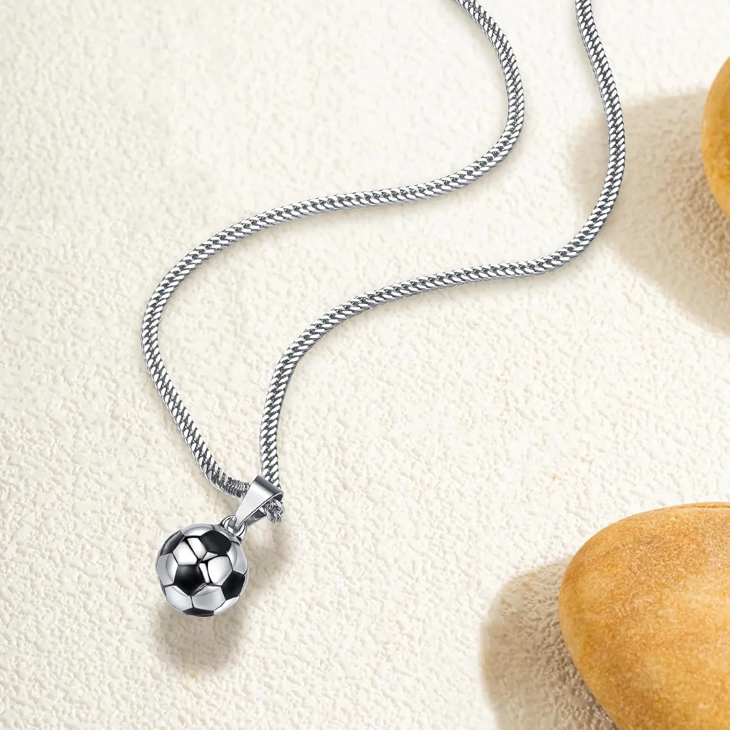 Cross Necklace for Men Stainless Steel Baseball Football Cross Charm Soccer Pendant Necklace for Men Christian Religious Jewelry Sports Accessories Easter Graduation Gift for Boyfriend