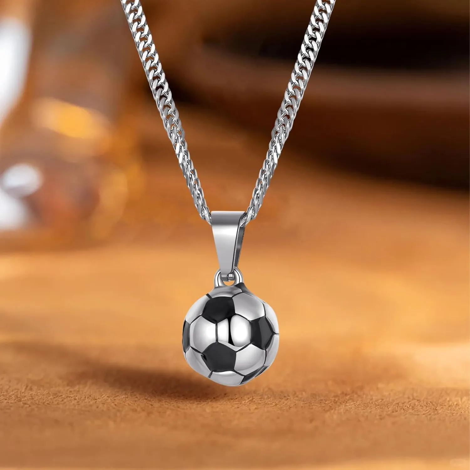Cross Necklace for Men Stainless Steel Baseball Football Cross Charm Soccer Pendant Necklace for Men Christian Religious Jewelry Sports Accessories Easter Graduation Gift for Boyfriend