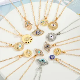 Crystal Turkish Evil Eye Necklace