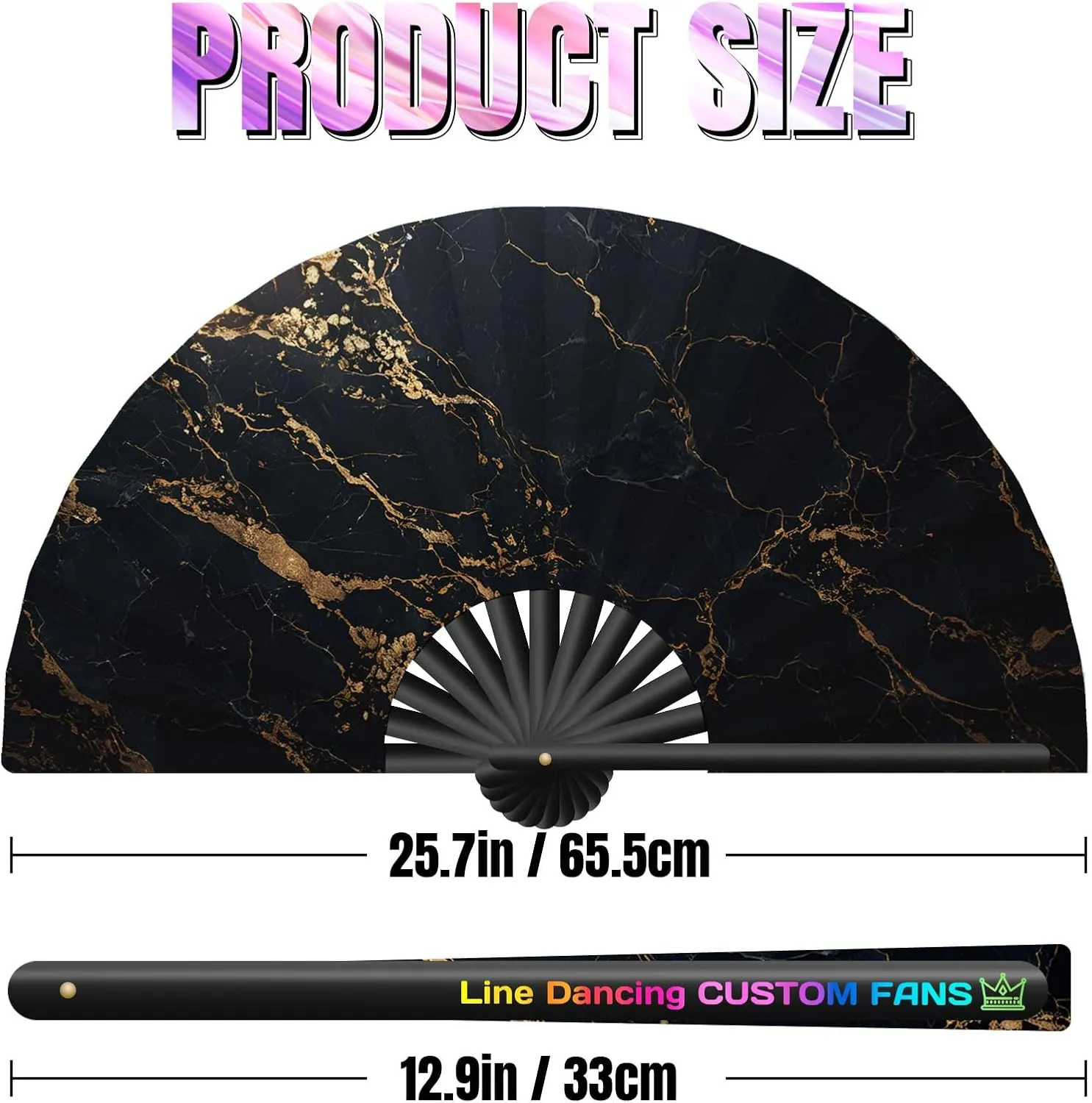 Custom Popping Fans for Line Dancing Personalized Hand Fans for Women Foldable Customized Boots on The Ground Hand Fan large Clack Fan Gifts for Wedding Party Concert Saloon Cosplay Rave 13in