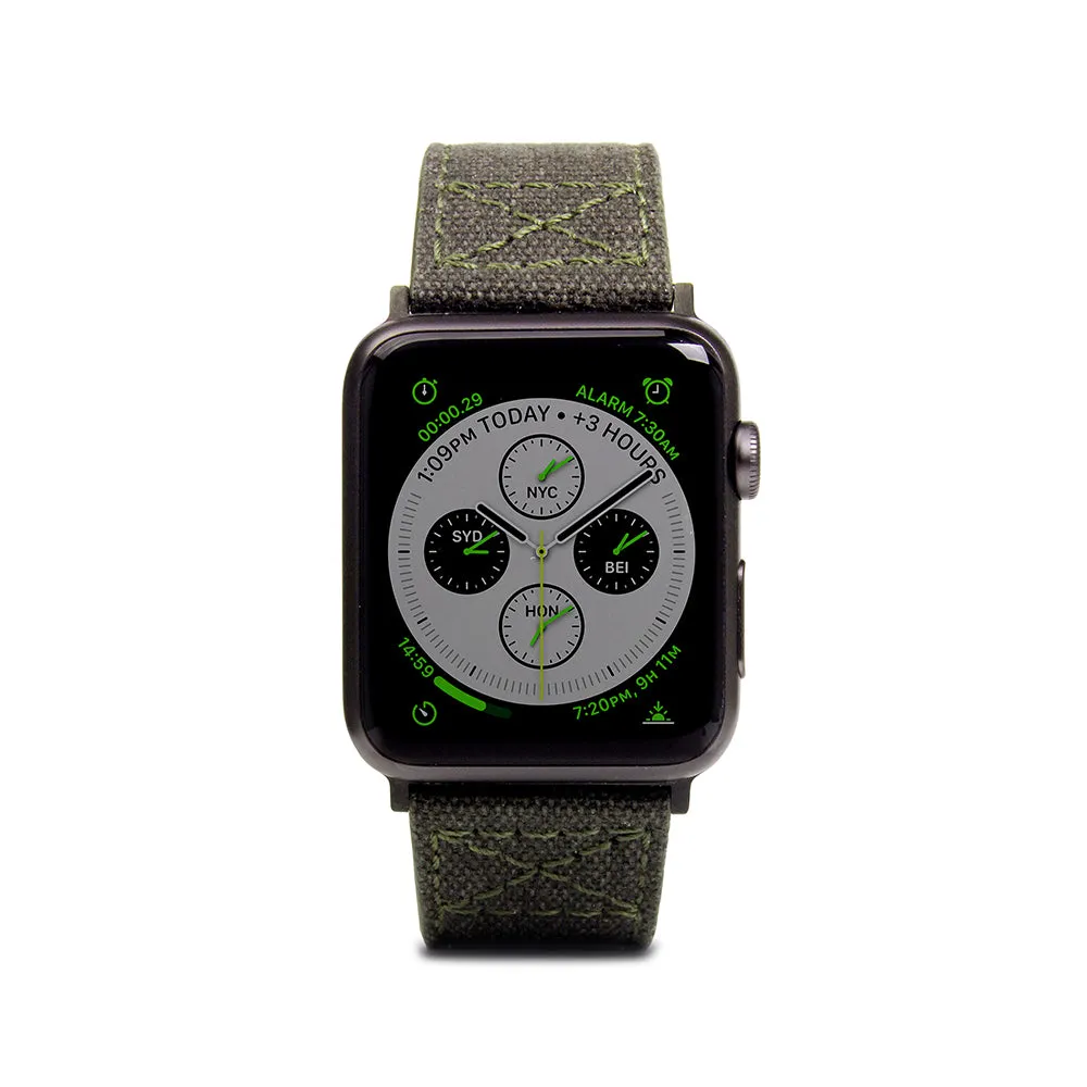 D  Wax Canvas Strap for Apple Watch SE, ULTRA 2, Series 1-9 42/44/45/49mm (Khaki)