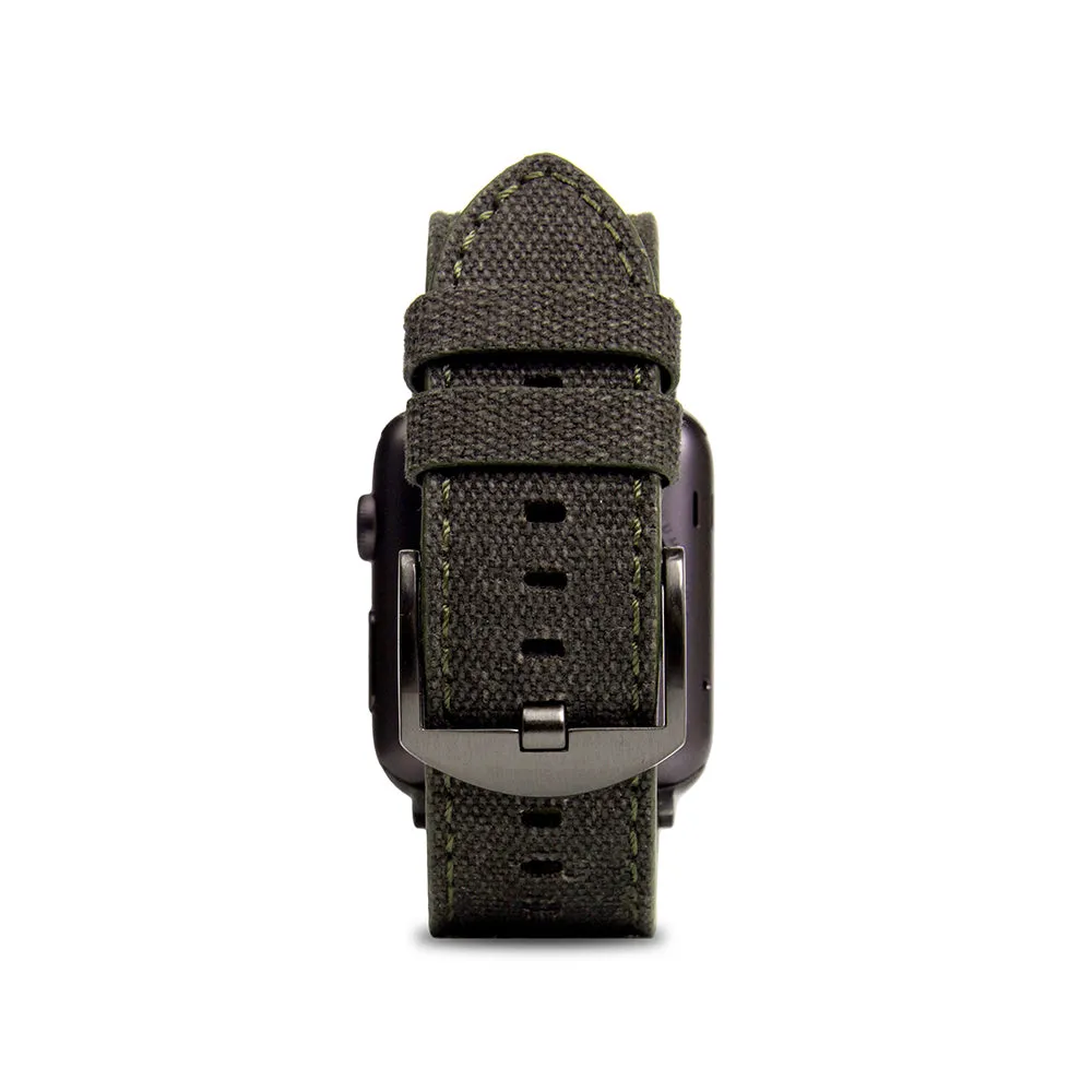 D  Wax Canvas Strap for Apple Watch SE, ULTRA 2, Series 1-9 42/44/45/49mm (Khaki)