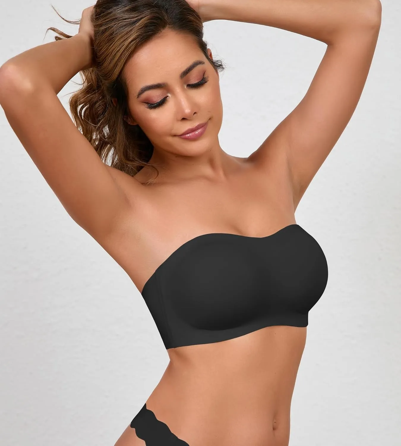 DEANGELMON Strapless Bras for Women Seamless Padded Bandeau Bra Non-Slip Silicone Tube Top Wireless Push Up Bralettes