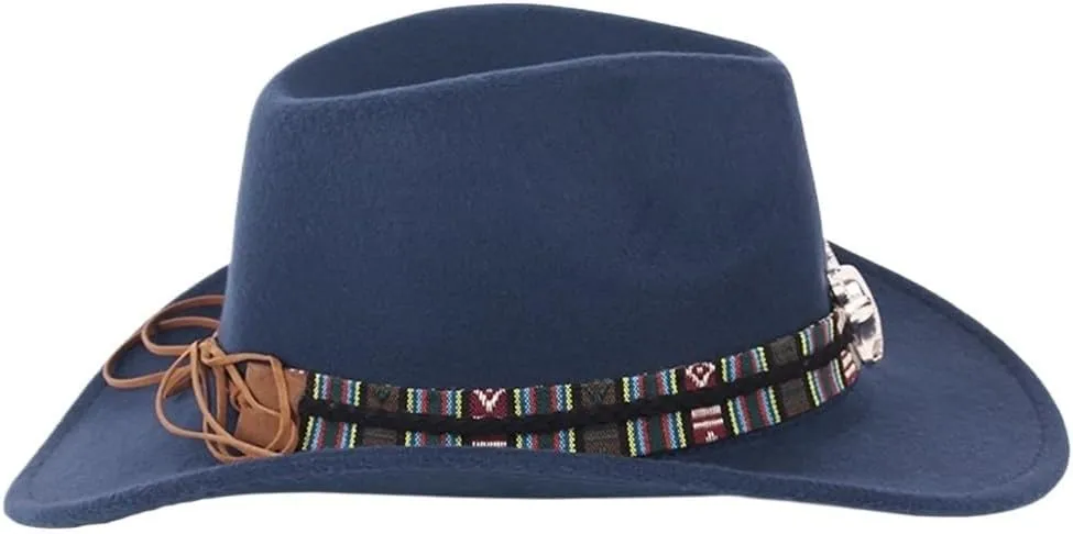 Decorative Hat Autumn and Winter Men's and Women's National Large Brim Felt Hat