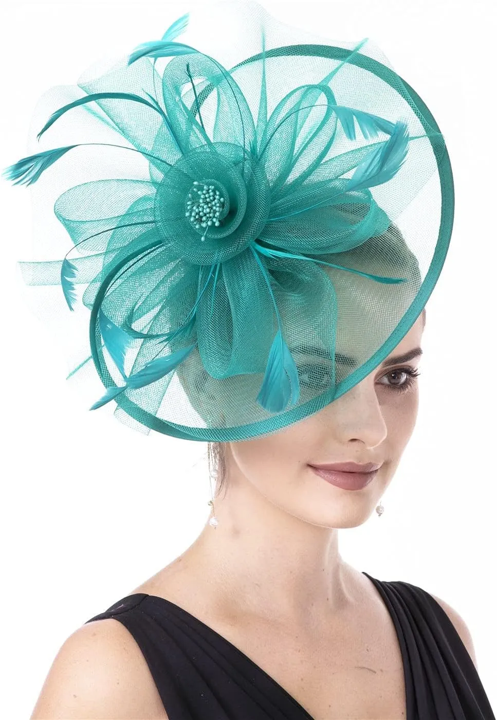 Fascinators for Women Tea Party Hat Derby Hat for Wedding Church Bridal Cocktail Feathers Hair Clip