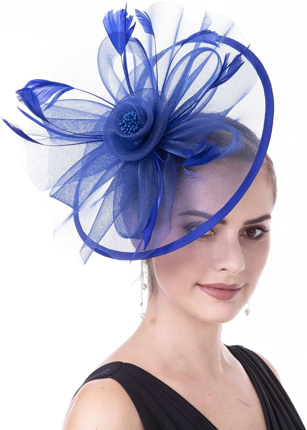 Fascinators for Women Tea Party Hat Derby Hat for Wedding Church Bridal Cocktail Feathers Hair Clip