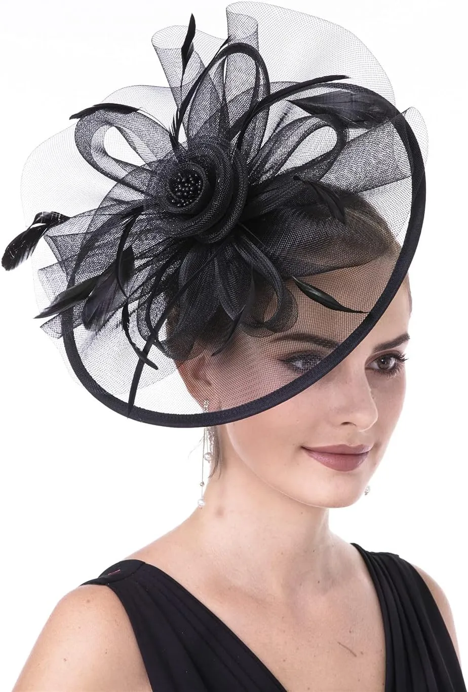 Fascinators for Women Tea Party Hat Derby Hat for Wedding Church Bridal Cocktail Feathers Hair Clip