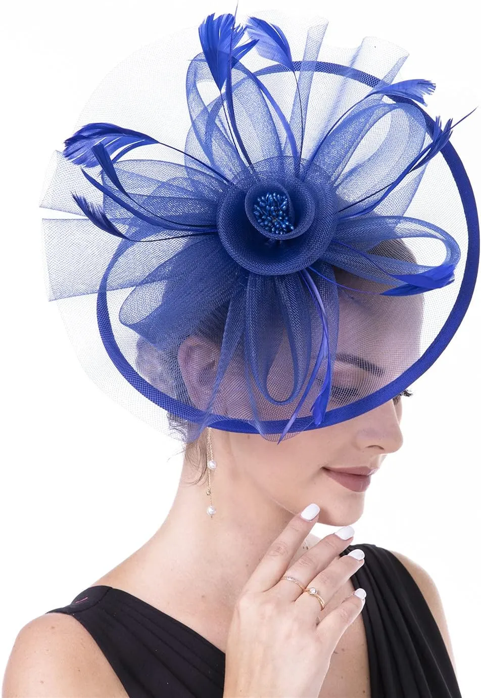 Fascinators for Women Tea Party Hat Derby Hat for Wedding Church Bridal Cocktail Feathers Hair Clip