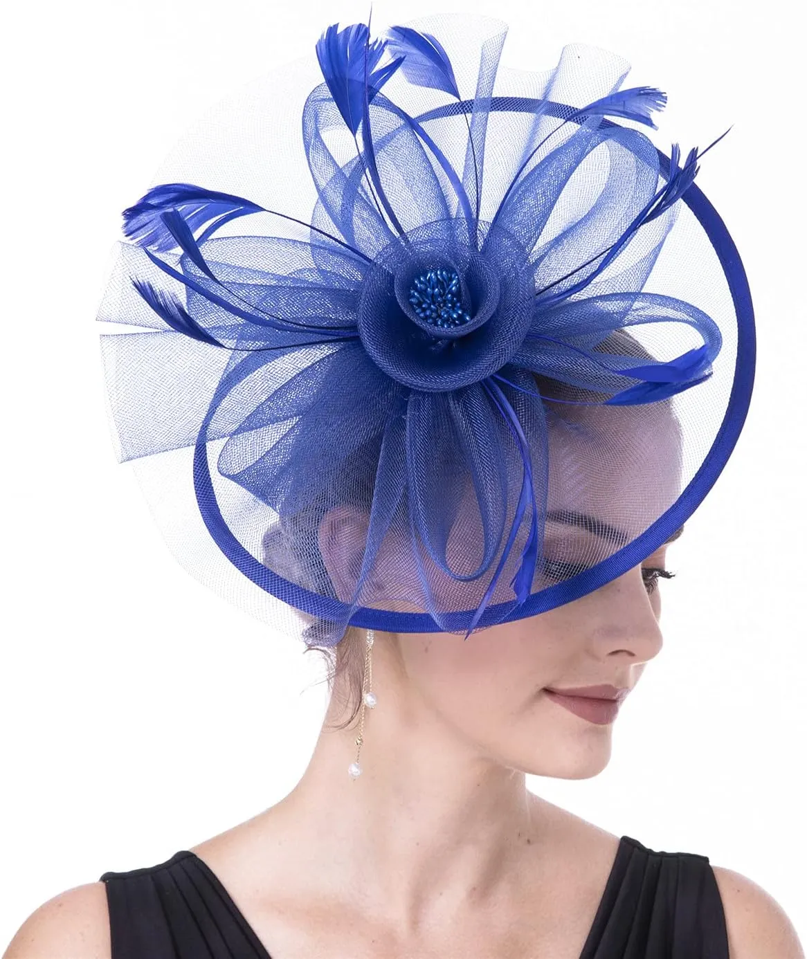Fascinators for Women Tea Party Hat Derby Hat for Wedding Church Bridal Cocktail Feathers Hair Clip