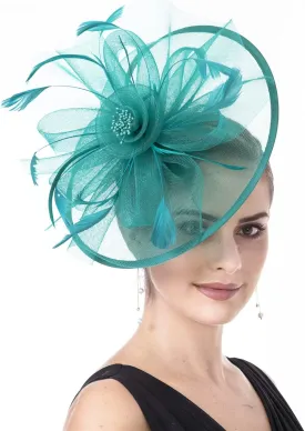 Fascinators for Women Tea Party Hat Derby Hat for Wedding Church Bridal Cocktail Feathers Hair Clip