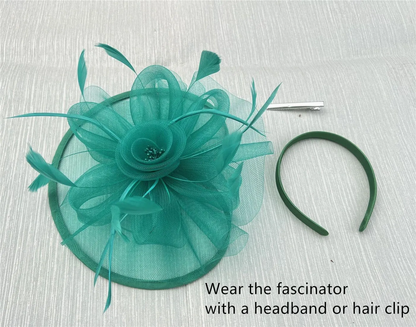 Fascinators for Women Tea Party Hat Derby Hat for Wedding Church Bridal Cocktail Feathers Hair Clip