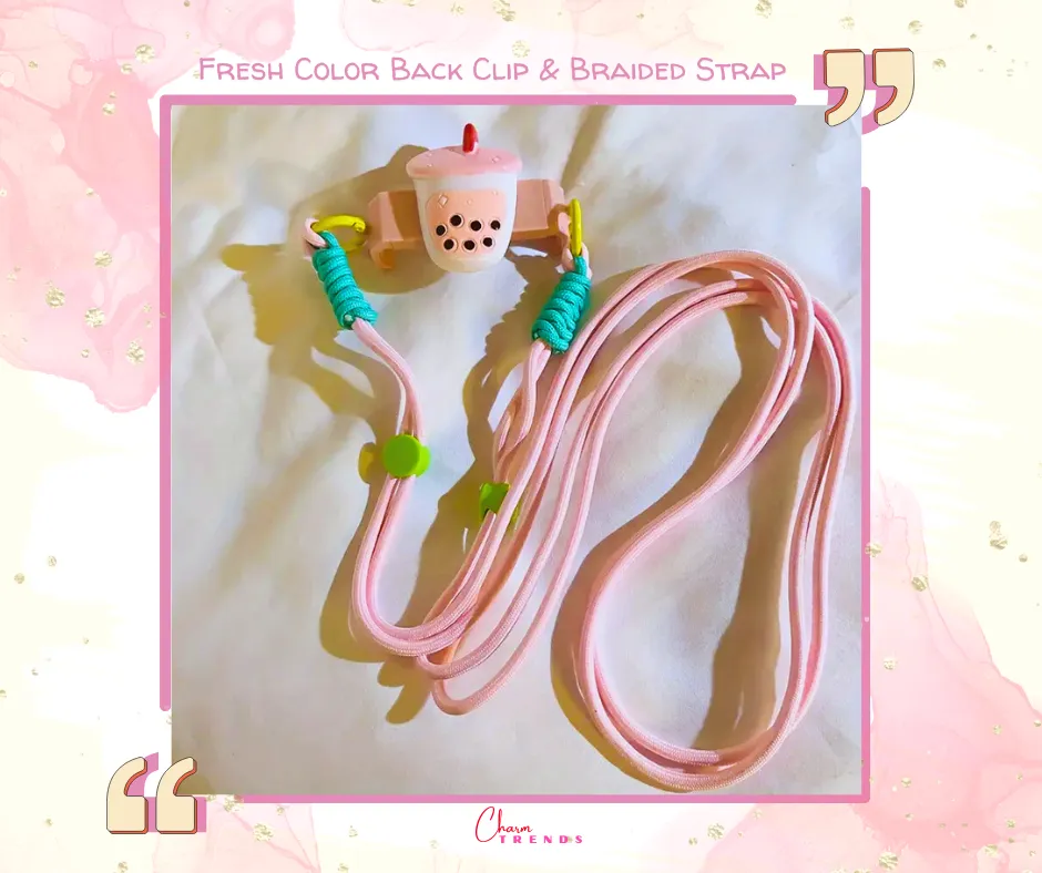 Fresh Color Back Clip Braided Side Hanging Strap