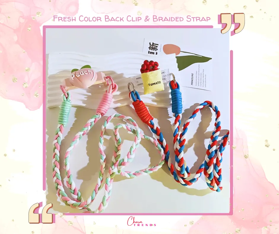 Fresh Color Back Clip Braided Side Hanging Strap