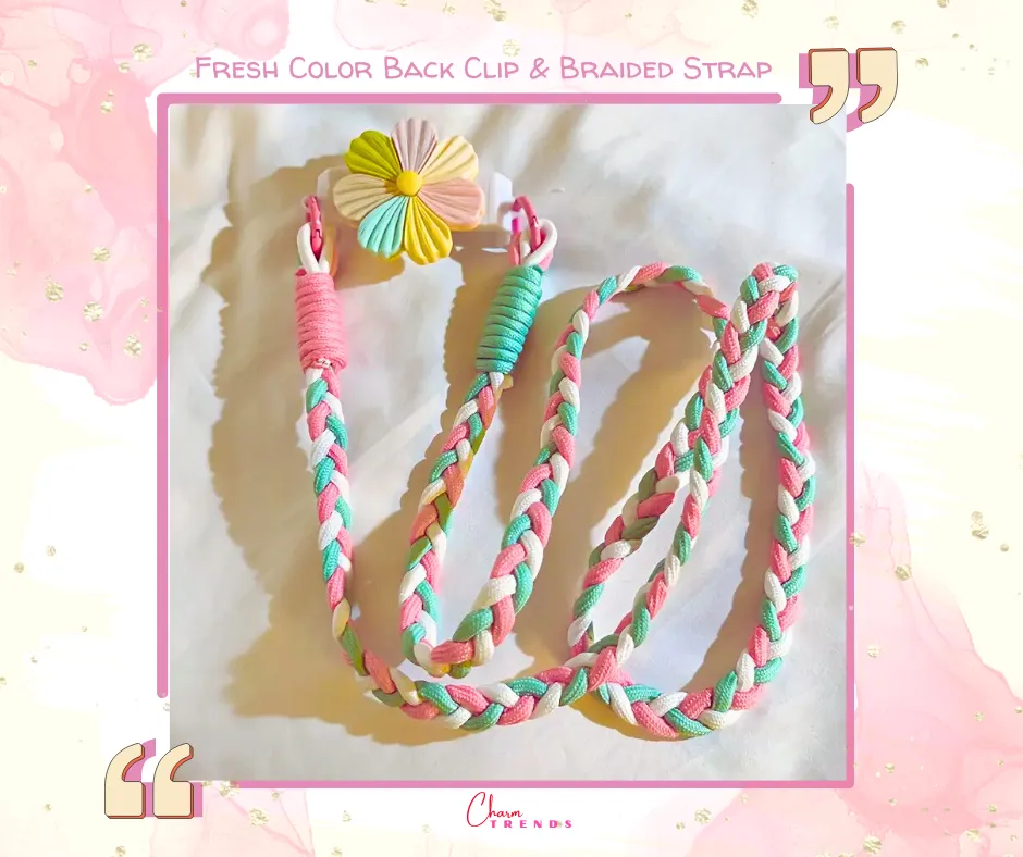 Fresh Color Back Clip Braided Side Hanging Strap