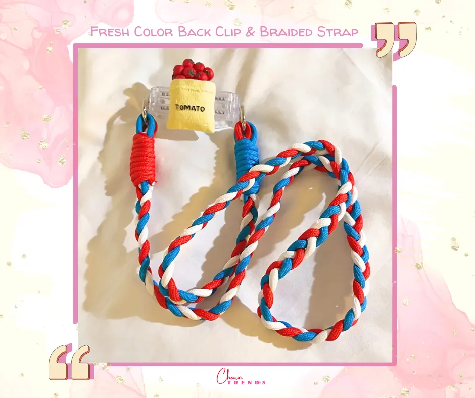 Fresh Color Back Clip Braided Side Hanging Strap